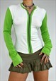 Vintage 90s Zip Up Top Cardigan Long Sleeve Sporty Y2k 00s