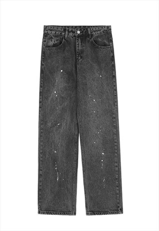 KALODIS DISTRESSED WASH AND PAINT SPOT JEANS
