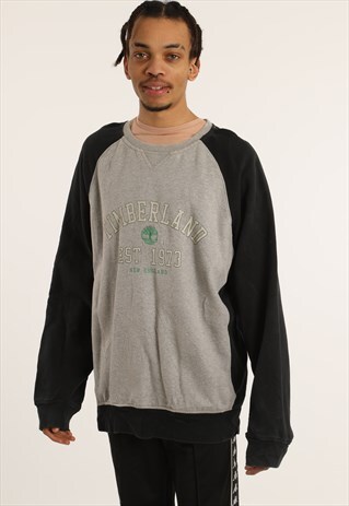 VINTAGE TIMBERLAND EMBROIDERED LOGO PRINT SWEATSHIRT
