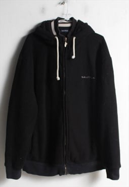 Vintage Nautica Fleece Zip Hoodie Black