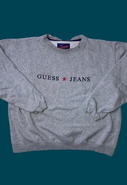vintage embroidered guess jumper sweatshirt 
