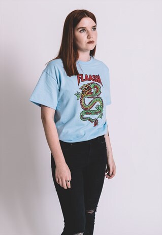 FLAASH DRAAGON T-SHIRT - LIGHT BLUE