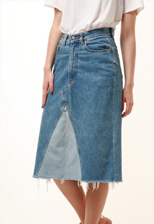 90S VINTAGE HIGH WAISTED DENIM PENCIL SKIRT 850