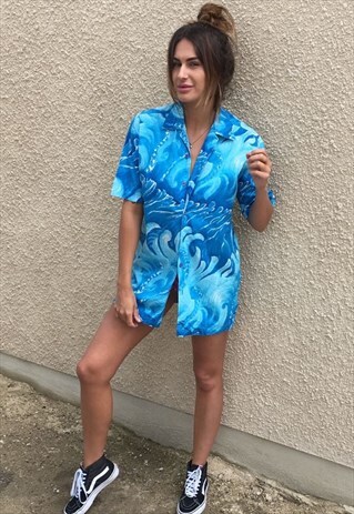 PATTERNED OVERSIZED RETRO VINTAGE UNISEX FESTIVAL SHIRT