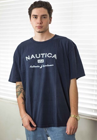 VINTAGE NAUTICA T-SHIRT LOGO 90S XXL 10