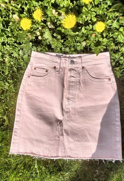 90's Style Baby Pink Button Up 501 Levi's Skirt