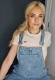 VINTAGE 90'S LIGHT BLUE STONEWASH DENIM DUNGAREES