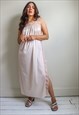 VINTAGE 80S SATIN NIGHT DRESS WITH LACE DETAILING