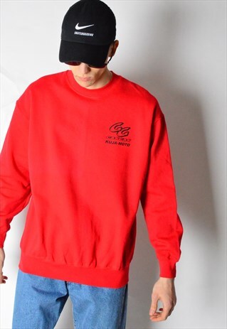 VINTAGE 90S RED SPORTS SWEATSHIRT