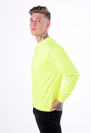 ESSENTIAL BLANK PULLOVER JUMPER - NEON YELLOW