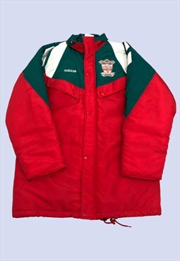 90s Red Green Liverpool FC 1992 Padded Outdoor Football Coat