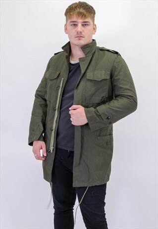 VINTAGE ARMY COAT WITH REMOVABLE INNER LINING