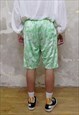 TIE-DYE SHORTS GRADIENT OVERALLS IN GREEN