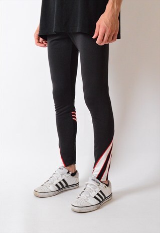 VINTAGE 90S BLACK STRIPED ADIDAS SPORTS TIGHTS