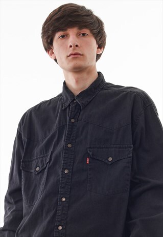 VINTAGE LEVIS 90S GREY LONG SLEEVE DENIM JEANS