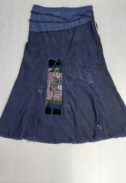 Y2K Save The Queen Skirt Blue Denim