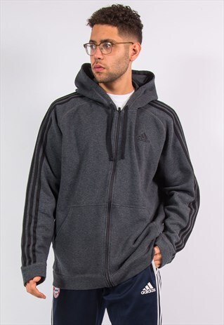 ADIDAS ZIP FASTEN HOODIE HOODED SWEATSHIRT