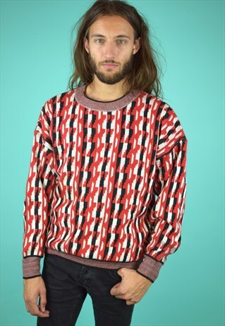 VINTAGE 90'S PATTERNED KNIT JUMPER