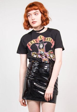 VINTAGE 90'S BLACK GUNS N ROSES ROCK BAND T-SHIRT