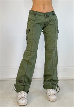 Vintage Y2k Cargo Pants Trousers Khaki Army Utility 90s 