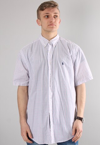 VINTAGE POLO RALPH LAUREN CHECK SHIRT LARGE