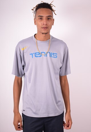 NIKE MENS VINTAGE T-SHIRT TOP LARGE GREY 90S