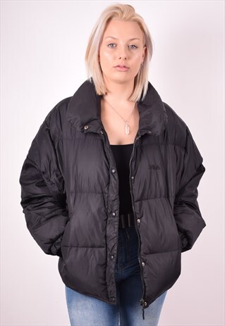 FILA WOMENS VINTAGE PADDED JACKET MEDIUM BLACK 90S