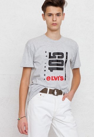 90S VINTAGE GREY CREW NECK T-SHIRT