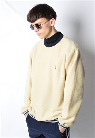 NAUTICA VINTAGE 90S BEIGE FLEECE JUMPER