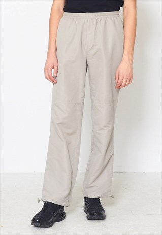 VINTAGE RETRO BEIGE RETRO TRACK BOTTOMS JOGGERS