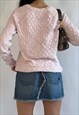 VINTAGE 00S OLD NAVY BABY PINK KNITTED SWEATER JUMPER