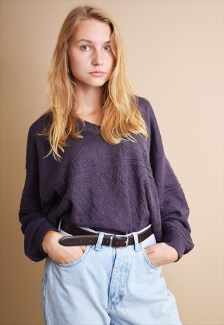 80'S RETRO COZY KNITTED OVERSIZED SLOUCHY JUMPER TOP