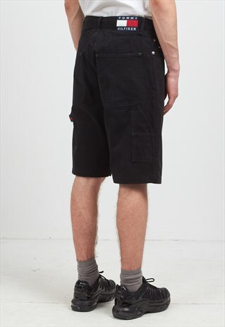 VINTAGE RETRO BLACK TOMMY HILFIGER DENIM SHORTS