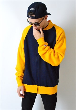 VINTAGE 90S COLOUR BLOCK CHAMPION BOMBER JACKET