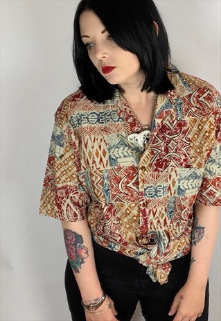 VINTAGE BURTON ABSTRACT PRINT SHIRT SIZE SMALL