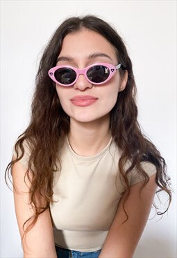 Vintage Y2K Minnie rhinestone sunglasses in pink / black