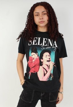 "Vintage Selena si una vez black graphic t shirt