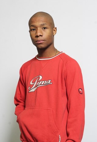 VINTAGE PUMA RED BIG LOGO SWEATSHIRT