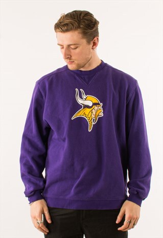 VINTAGE PURPLE MINNESOTTA VIKINGS NFL REEBOK SWEATSHIRT L