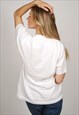 VINTAGE MERCEDES BENZ T-SHIRT (L) WHITE 80S RACING CAR AUTO