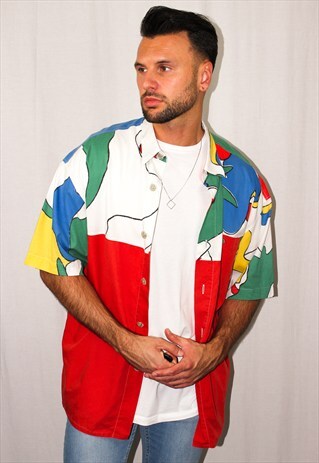 VINTAGE 80'S ABSTRACT PRINT SHIRT