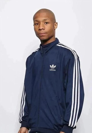 VINTAGE ADIDAS LOGO TRACK JACKET BLUE