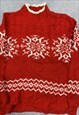 VINTAGE KNITTED JUMPER ABSTRACT PATTERNED KNIT SWEATER