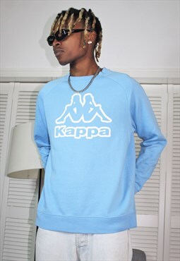 Vintage 90s Baby Blue KAPPA Spellout Sweatshirt