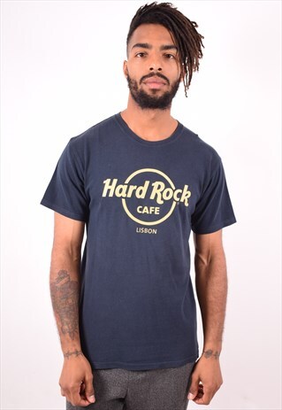 HARD ROCK CAFE MENS VINTAGE T-SHIRT TOP MEDIUM BLUE 90S