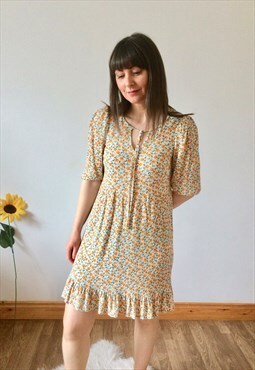 Vintage Boho Floral Dress