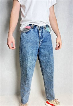Rare Vintage Jinglers Blue Denim Jeans Custom Retro Style