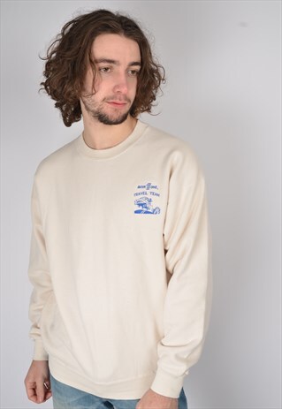 VINTAGE USA WORKWEAR SWEATSHIRT IN BEIGE