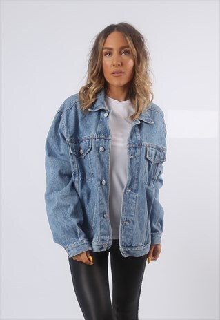 DENIM JACKET OVERSIZED FITTED MCNEAL VINTAGE UK 16 (G2E)
