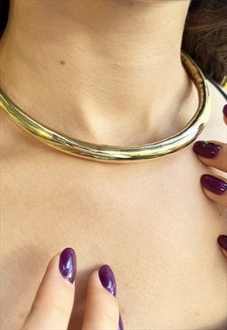 Gold Classic Choker Collar Necklace Unisex
